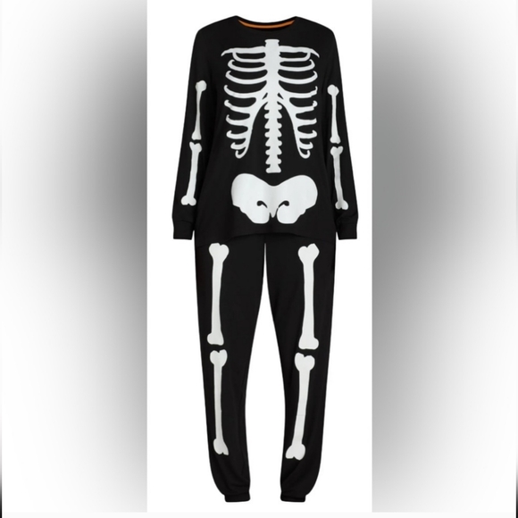 Celebrate It Black and White Skeleton Pajama Set - Picture 1 of 6